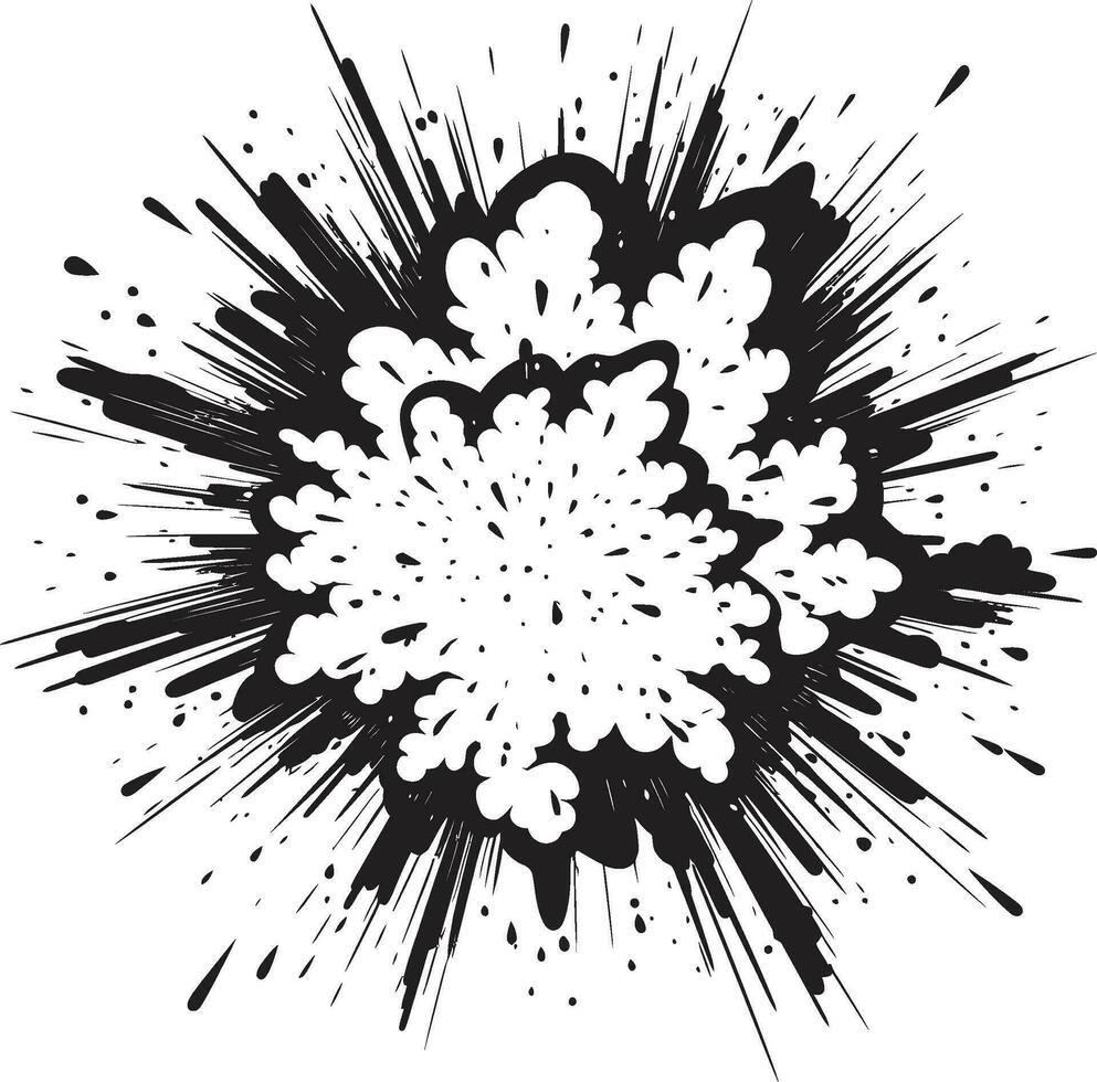bam vector arte explosivo emblema en negro cómic libro impacto negro logo diseño con explosión