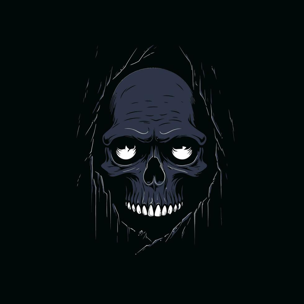 Dark Mystery Unleashed The Peeping Skull Symbol Mystical Glimpse The Enigmatic Wall Design vector