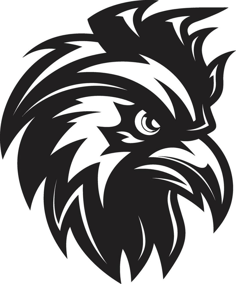 Rooster Symbol with a Twist Sleek Black Rooster Mascot Logo vector