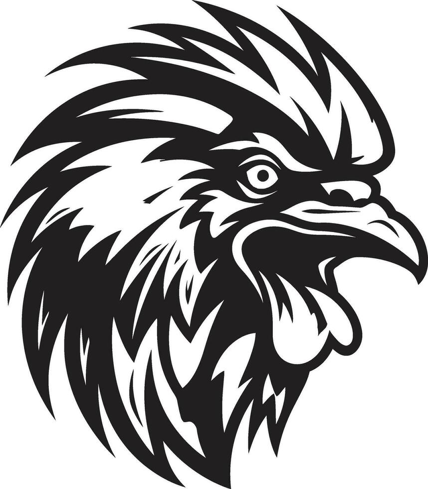 Majestic Chicken Icon A powerful chicken mascot with regal qualities Contemporary Rooster Profile A modern take on a classic emblem vector