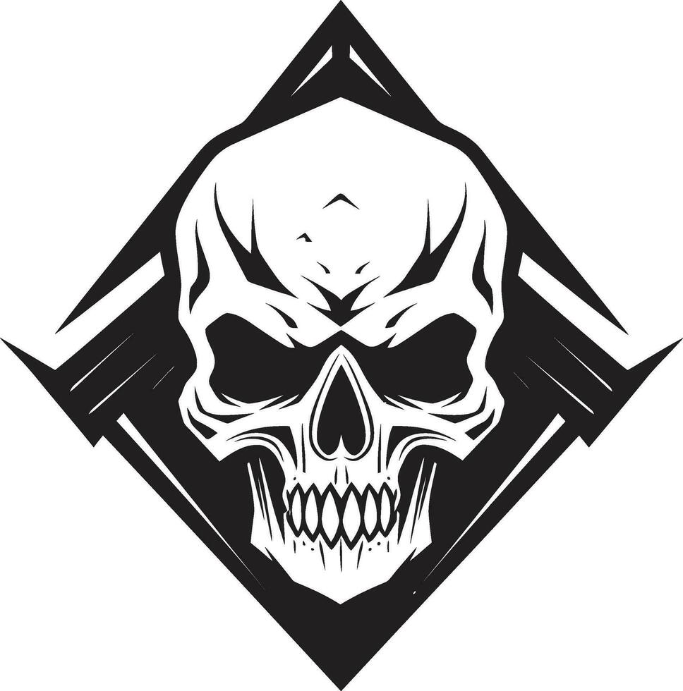 Shadowed Fate The Brooding Skull Symbol Sorcerers Whispers An Ominous Grin vector