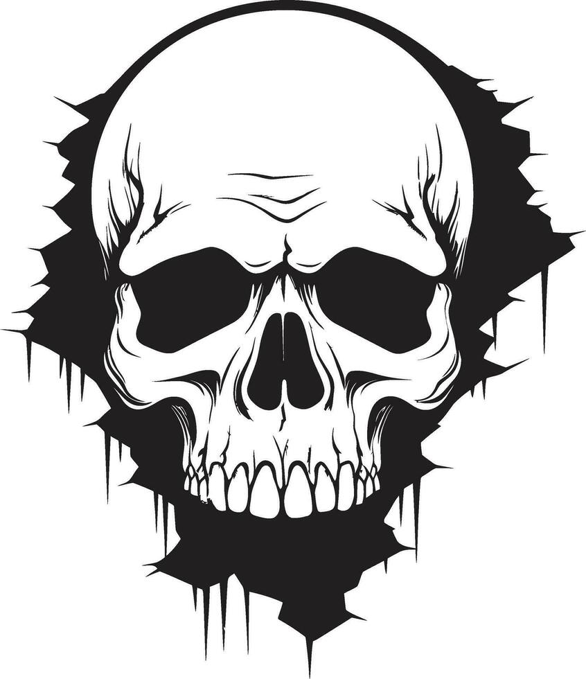 Vector Mystery Unveiled The Peeping Skull Gothic Wall Enigma The Intriguing Skull Symbol