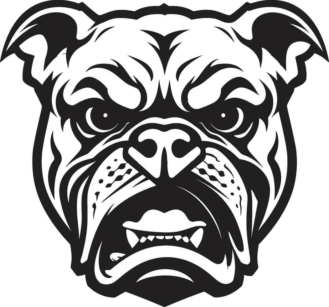 Bulldog Tenacity Black Emblem Design Black Beauty Bulldog Logo Mastery vector