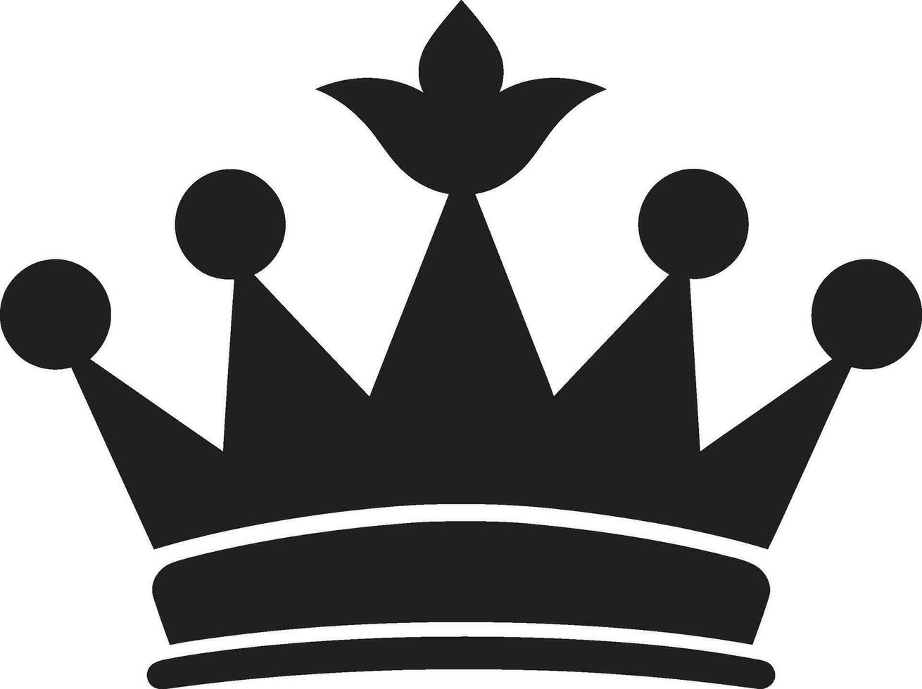 Black Beauty Crown Logo Mastery Exquisite Regalia Crown in Black Vector