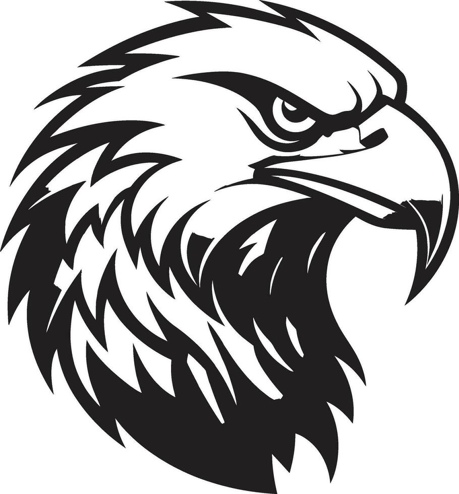 Raptors Realm Vector Icon in Black Vector Artistry Unveiled Eagle Emblem