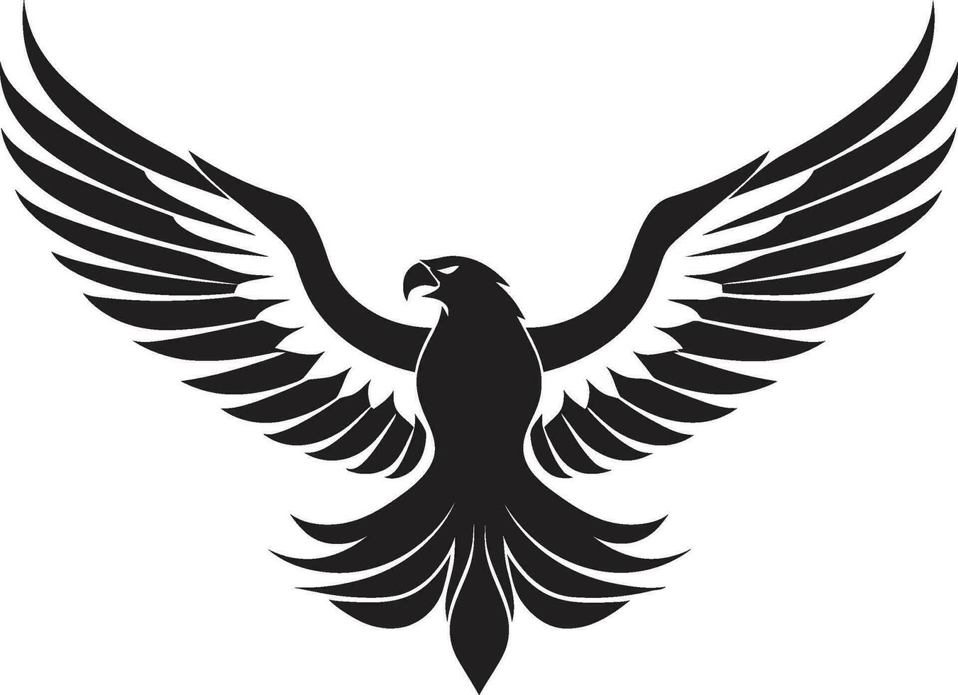 negro belleza logo de el noble águila águila excelencia negro icono en vector