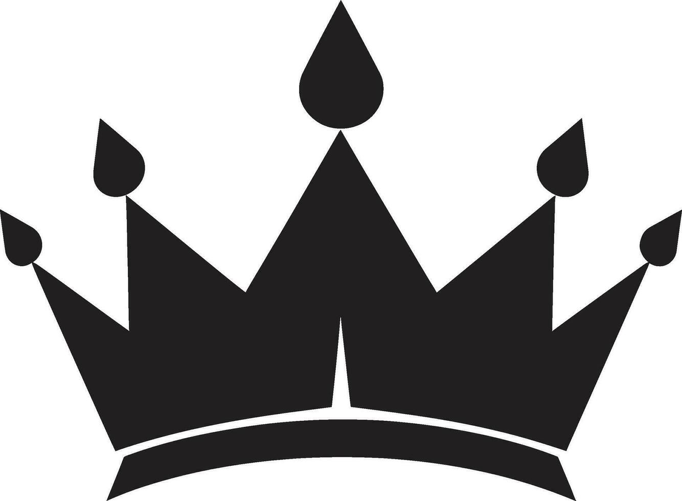 majestuoso encanto negro logo con corona real sello vector icono en negro