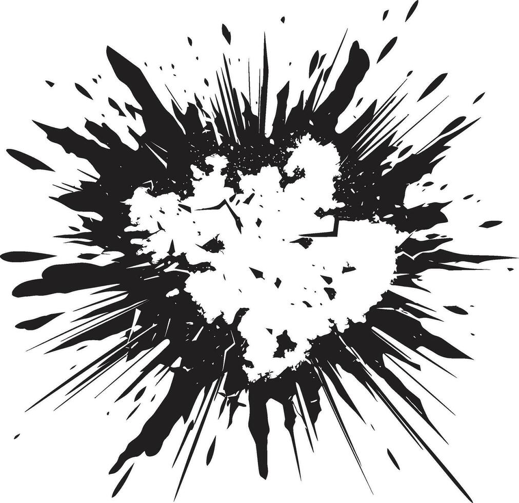 Comic Book Impact Black Logo Design with Explosion Black and Bold Comic Explosion Vector Icon