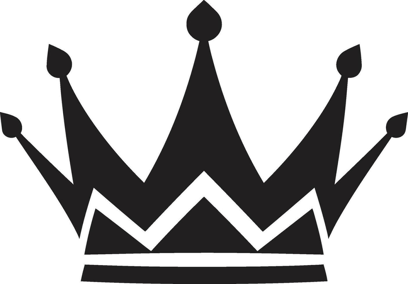 elegancia en negro corona emblema vector arte magnificado corona en negro