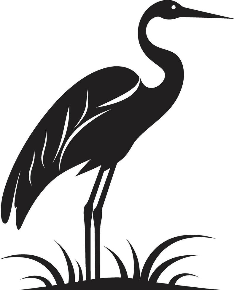 Black and White Heron Emblem Heron Symbol for Modern Branding vector