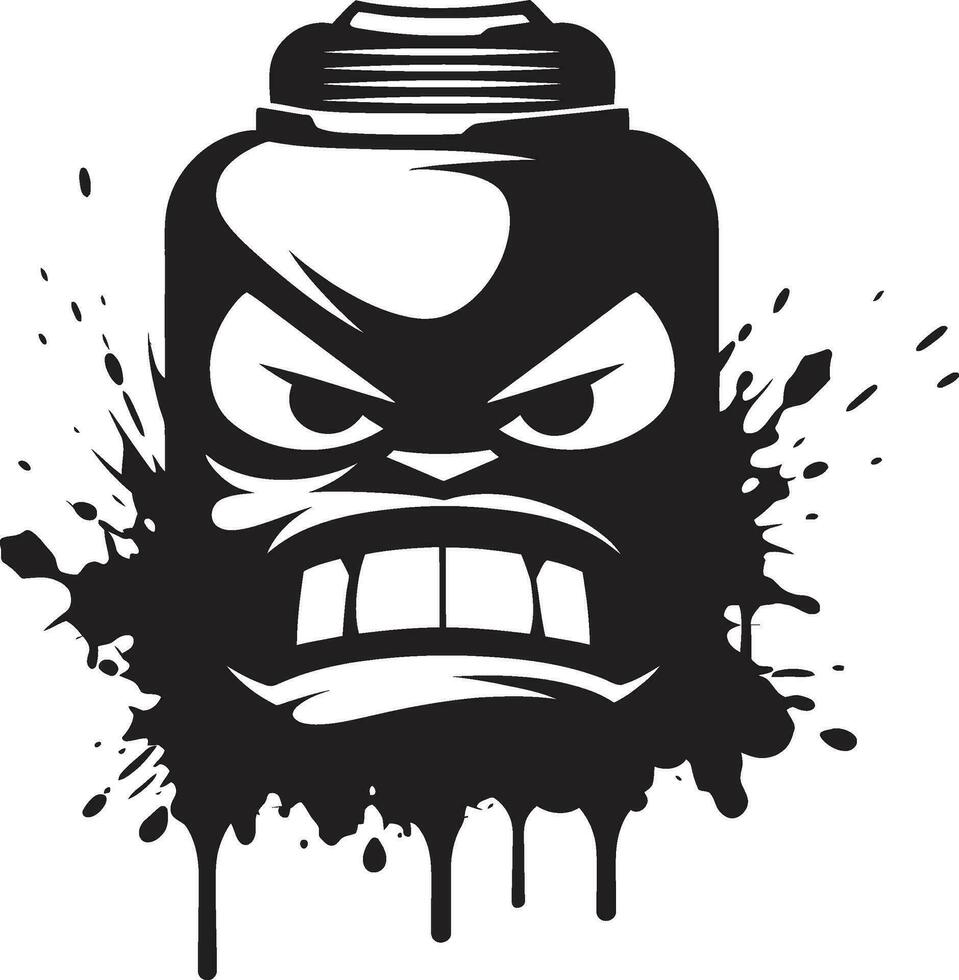 Mascot of Fury Black Logo Vector Design Screaming Spray Paint Signature Angry Emblem