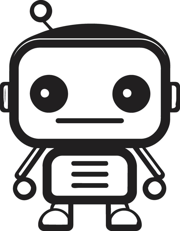Cosmic Scout The Futuristic Mascot Icon Ink Blot Robo Buddy A Mini Vector Symbol