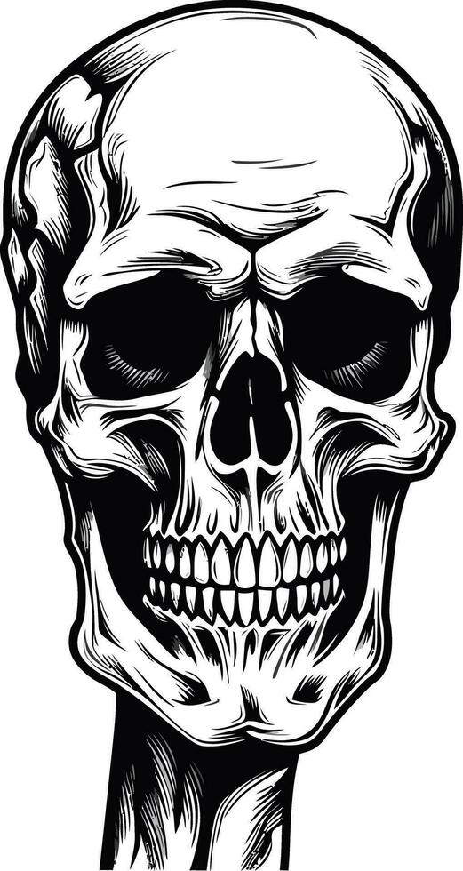 Epic Enigma A Stylish Skull Illustration Ebon Ritual The Occult Skull Icon vector