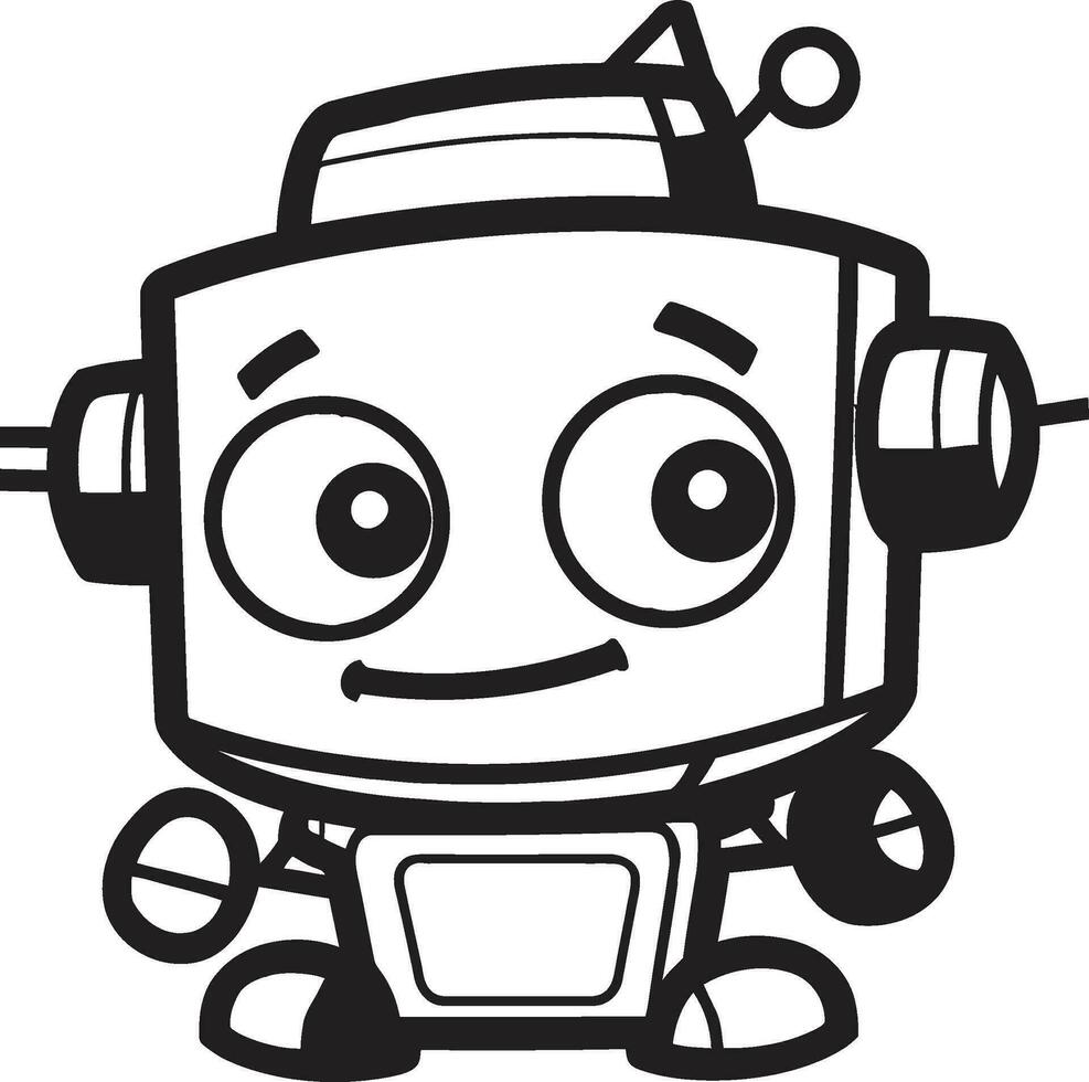 Ebon Enforcer A Mascot Sentinel Micro Mech Maverick A Sleek Robot Icon vector