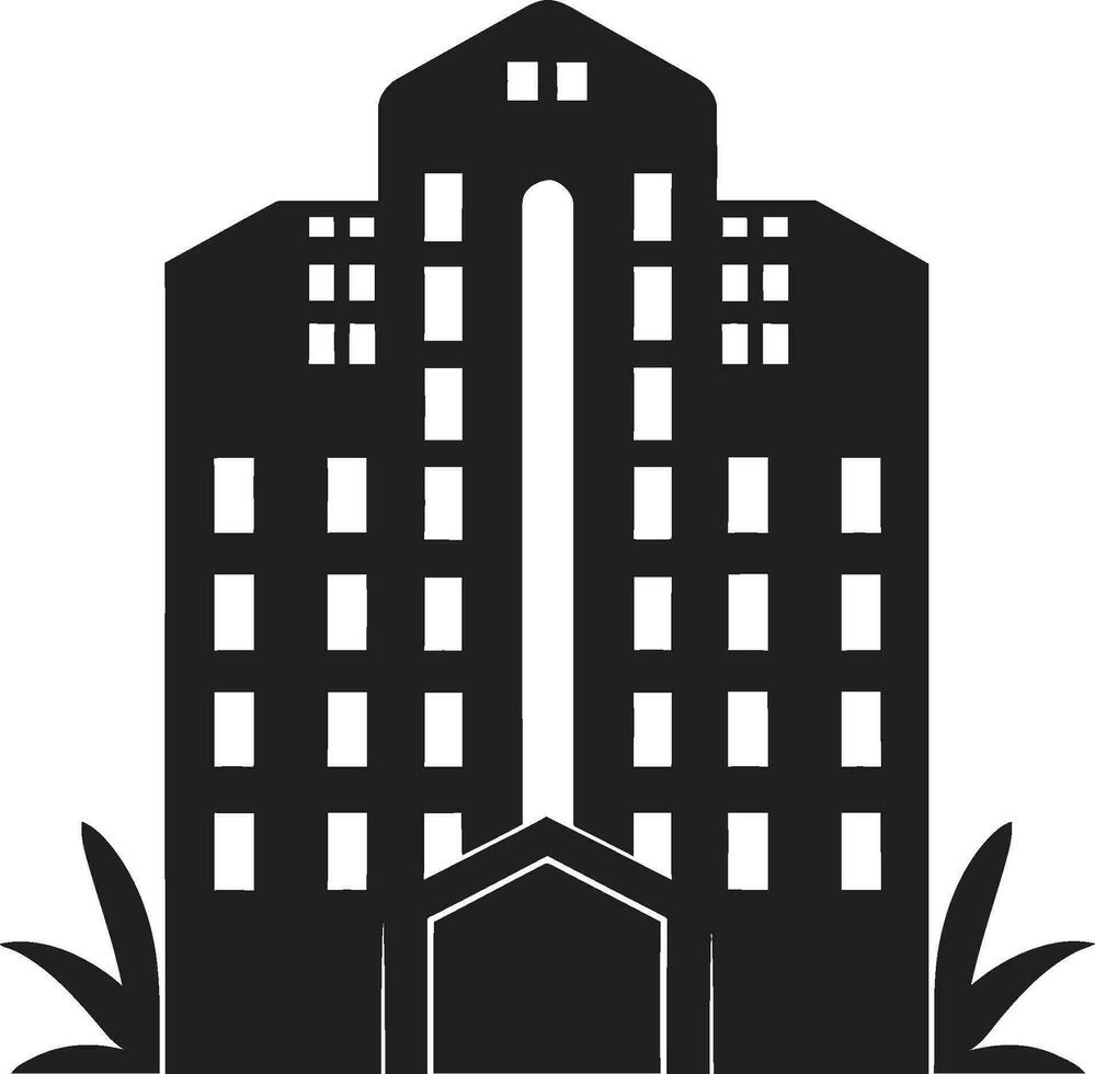 City of Nightfall Black Vector Skyscrapers Onyx Urban Elegance Vector Building Art