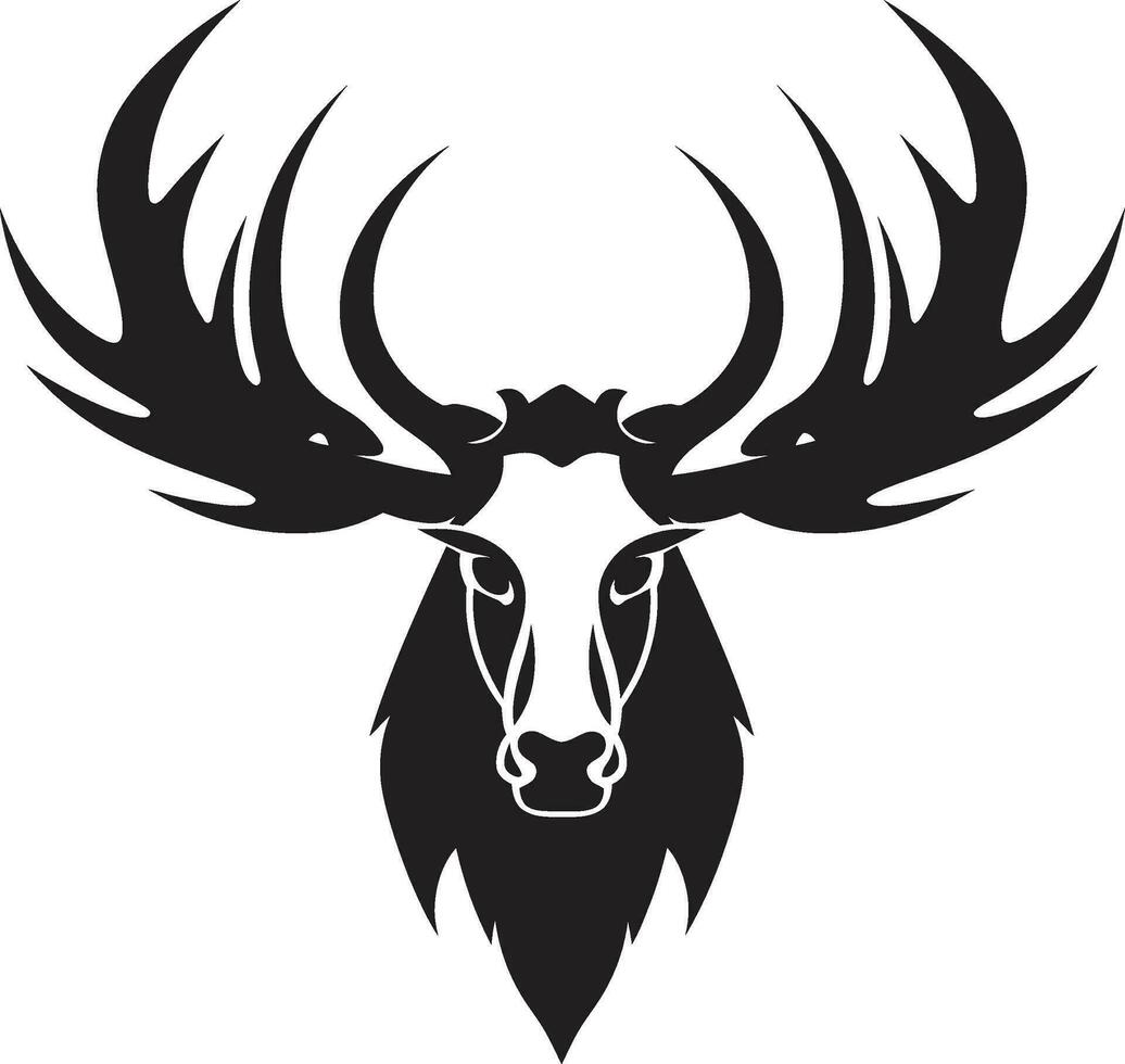 Moose Symbol with Contemporary Styling Minimalistic Moose Icon in Motion vector