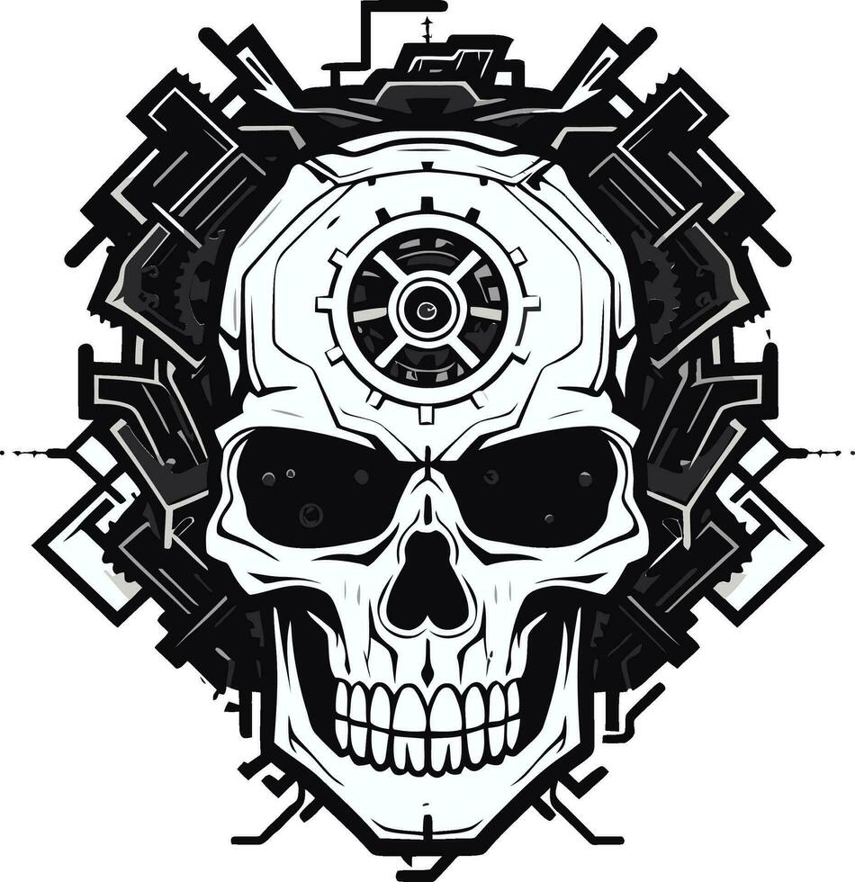 vector ciber cráneo el Arte de máquina estética gótico máquina símbolo dónde oscuro Satisface industrial