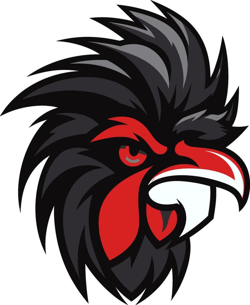 Abstract Black Rooster Logo Rooster in Flight Vector Icon