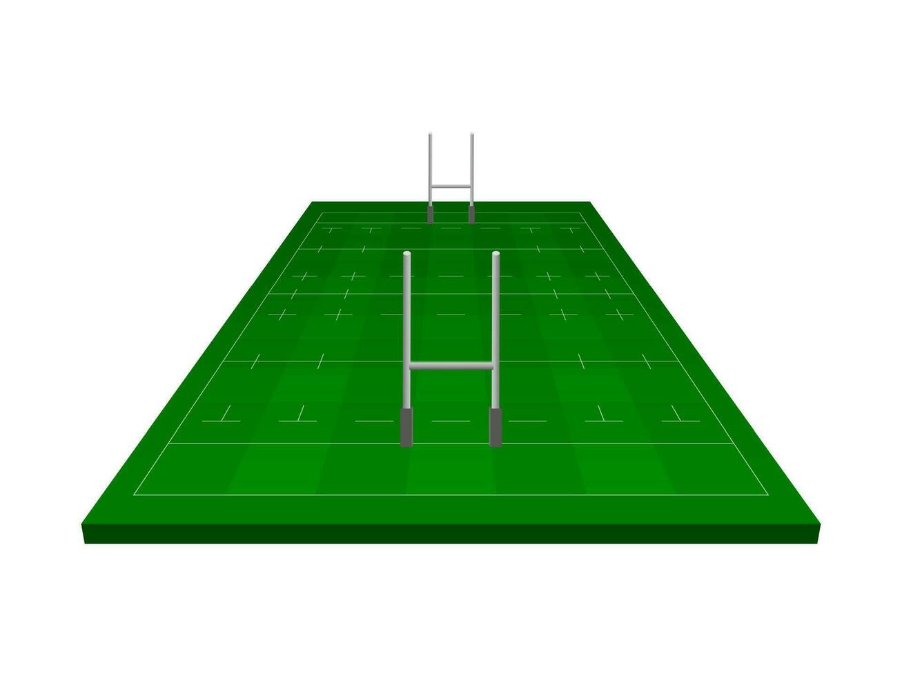 Rugby field with rugby gate, isometric vector. vector