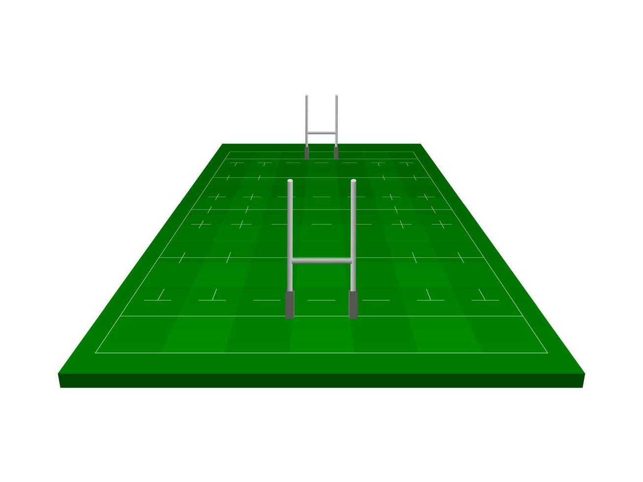 Rugby field with rugby gate, isometric vector. vector