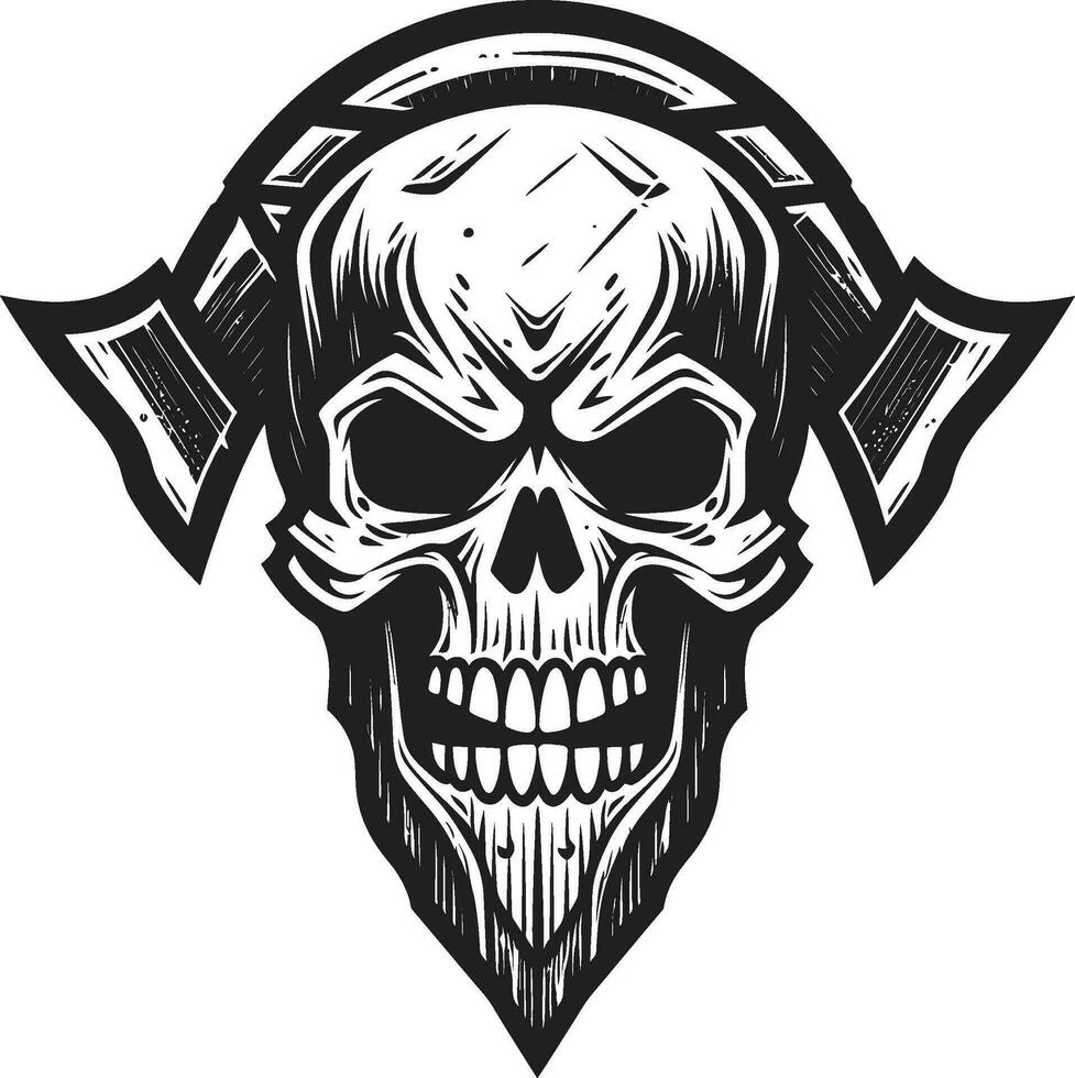 Ebon Enigma A Stylish Skull Logo Witching Whispers An Occult Icon vector