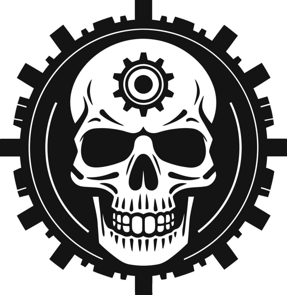 Vector Tech Artwork The Anatomy of Innovation Intricate Mechanical Skull Emblem A Technological Marvel