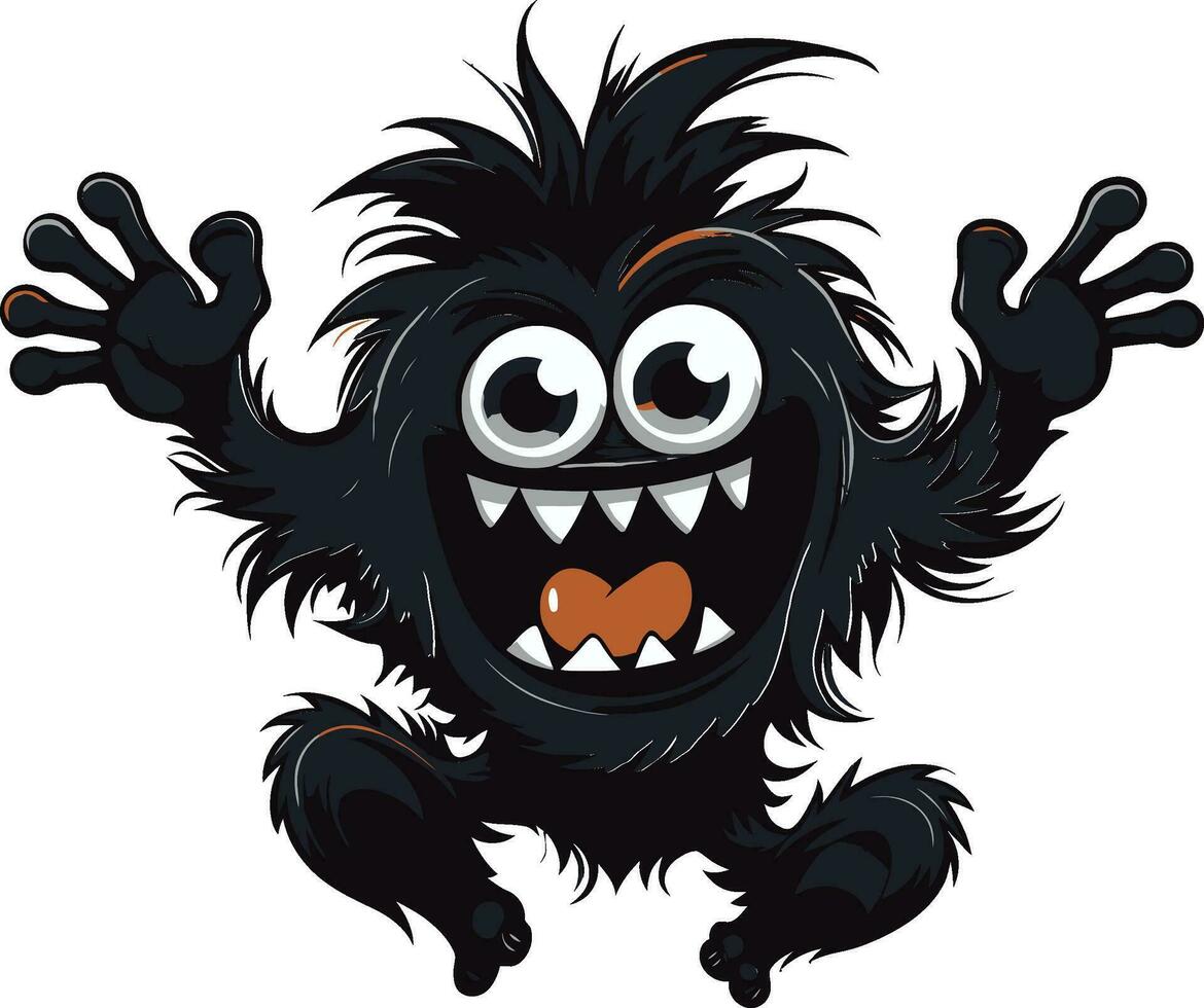 Creature Comfort Black Vector Icon Vector Artistry Redefined Cartoon Monster Emblem