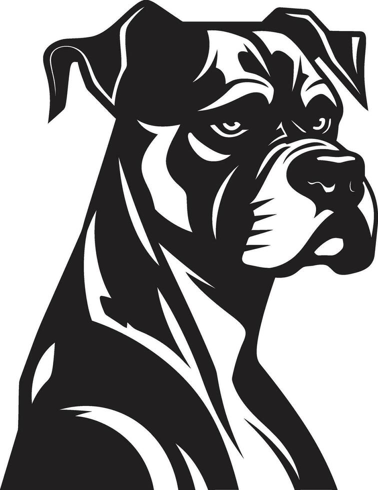 Athletic Elegance in Monochrome Black Vector Icon Vector Artistry Redefined Sporting Boxer Dog Emblem