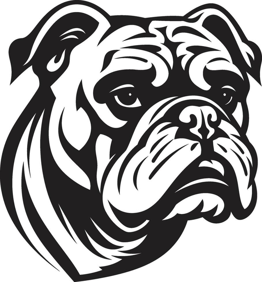 Majestic Mascot Bulldog Logo Dog Elegance in Monochrome Black Vector Icon