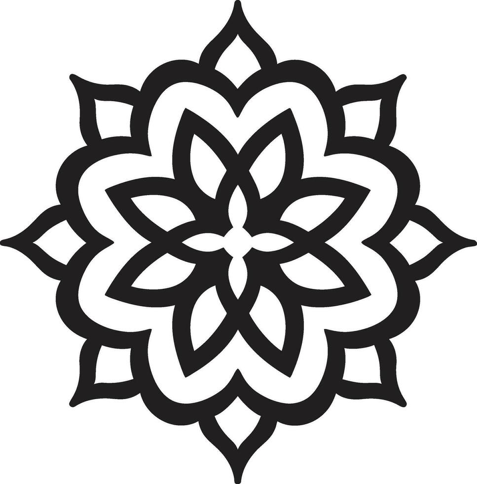 Arabic Treasures in Detail Floral Tiles Logo Geometric Mastery Arabic Floral Pattern Icon vector