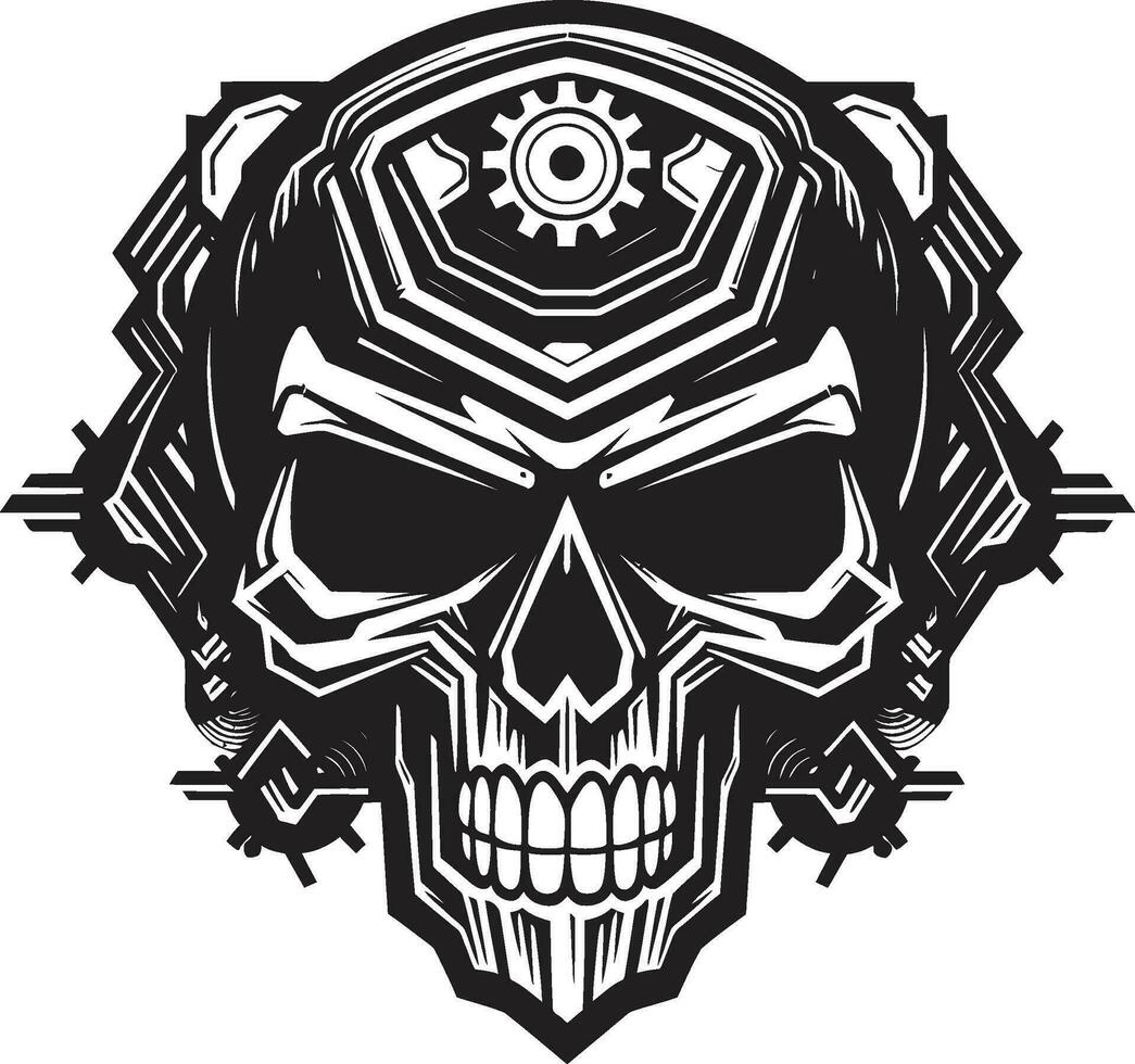 Cyberpunk Evolution The Digital Skull Emblem Artistic Techno Skull Design A Modern Masterpiece vector