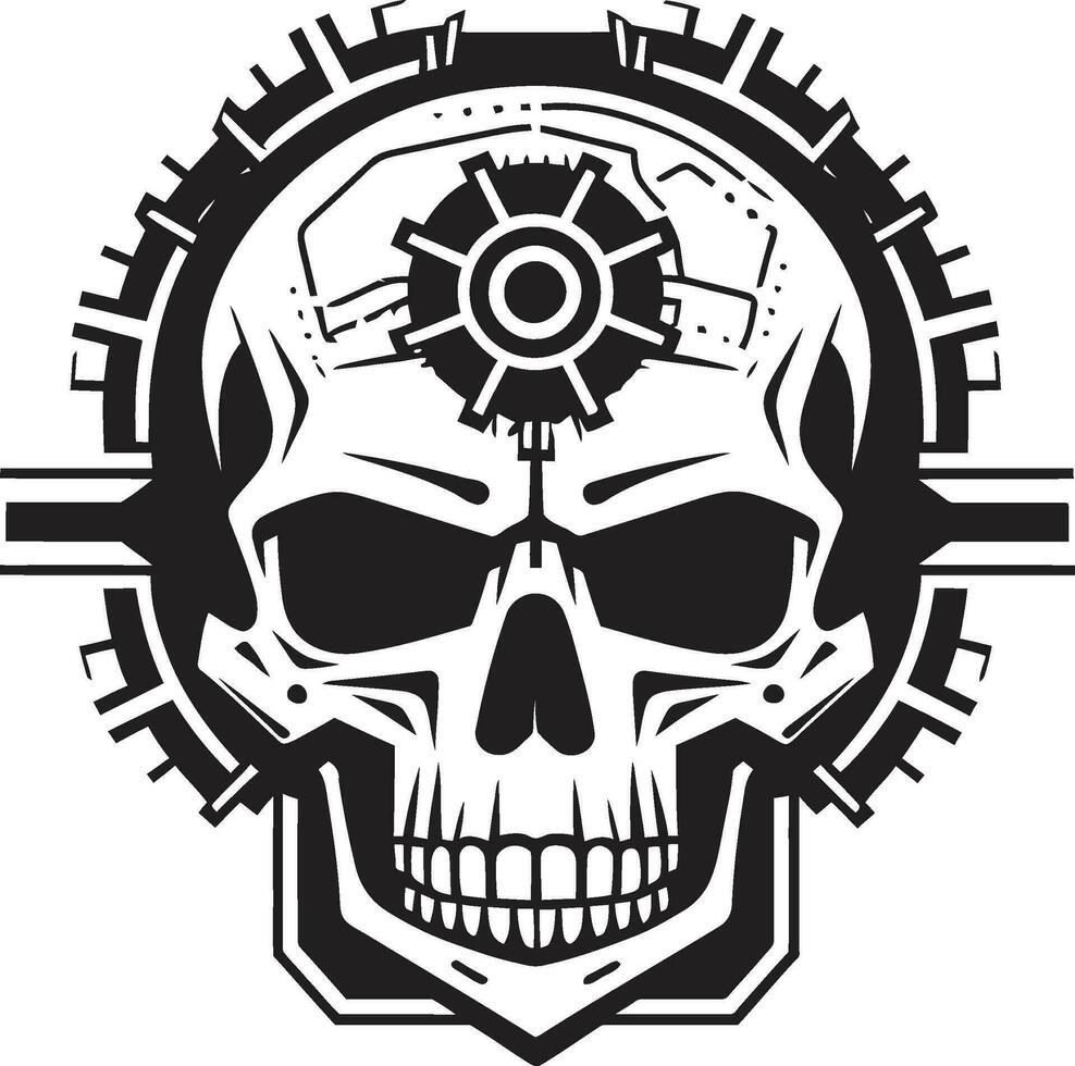 Artistic Mechanical Skull The Elegance of the Machine Majestic Black Skull Majesty Where Steampunk Meets Tech vector