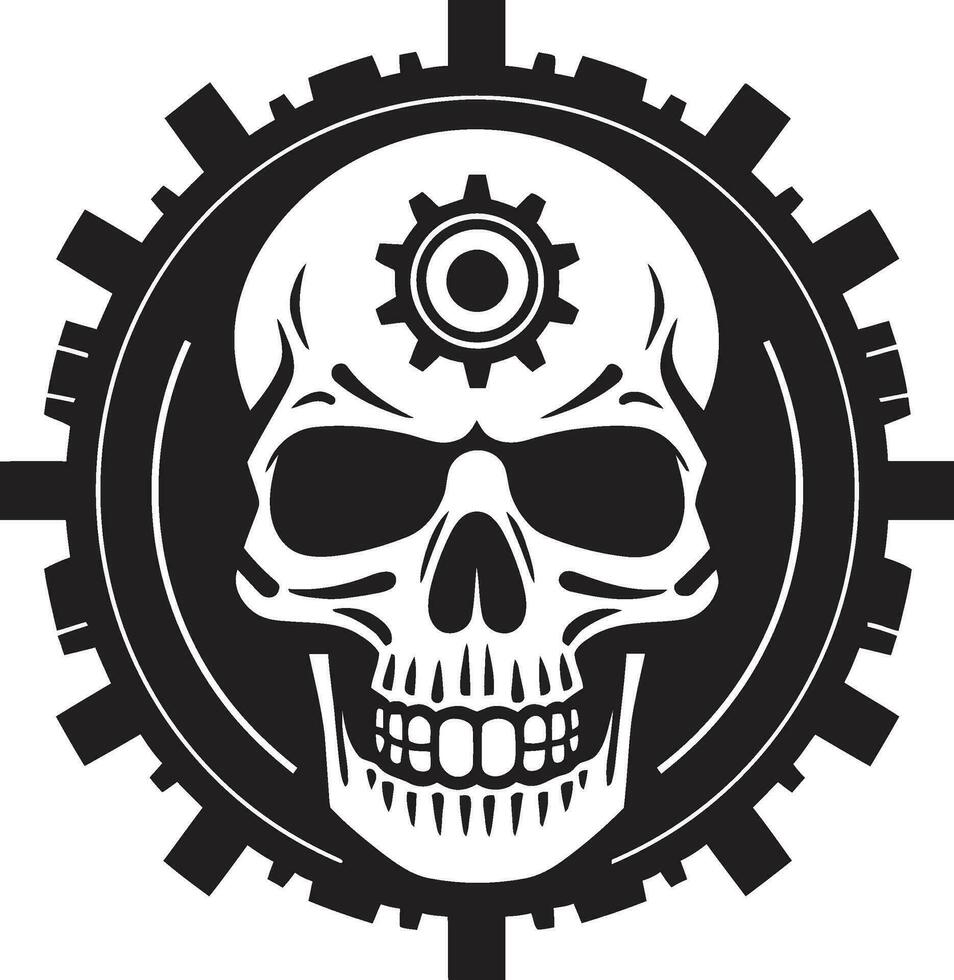 Intricate Mechanical Skull Emblem A Technological Marvel The Futures Face A Cybernetic Skull Logo vector