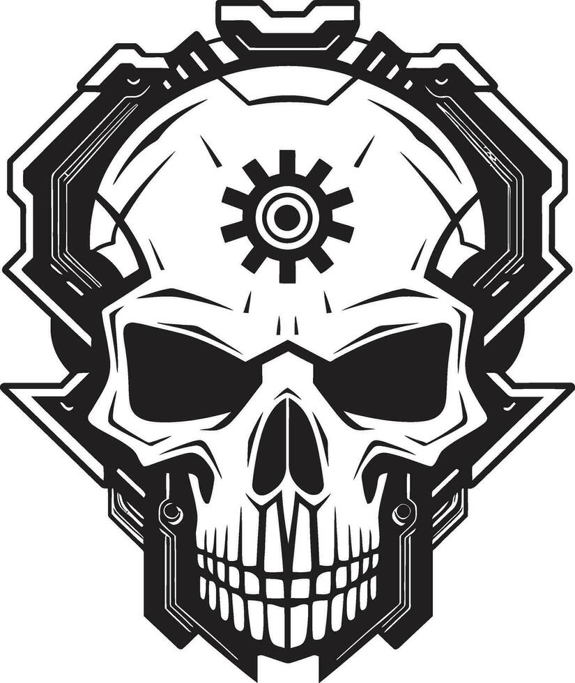 artístico mecánico cráneo el elegancia de el máquina majestuoso negro cráneo majestad dónde Steampunk Satisface tecnología vector