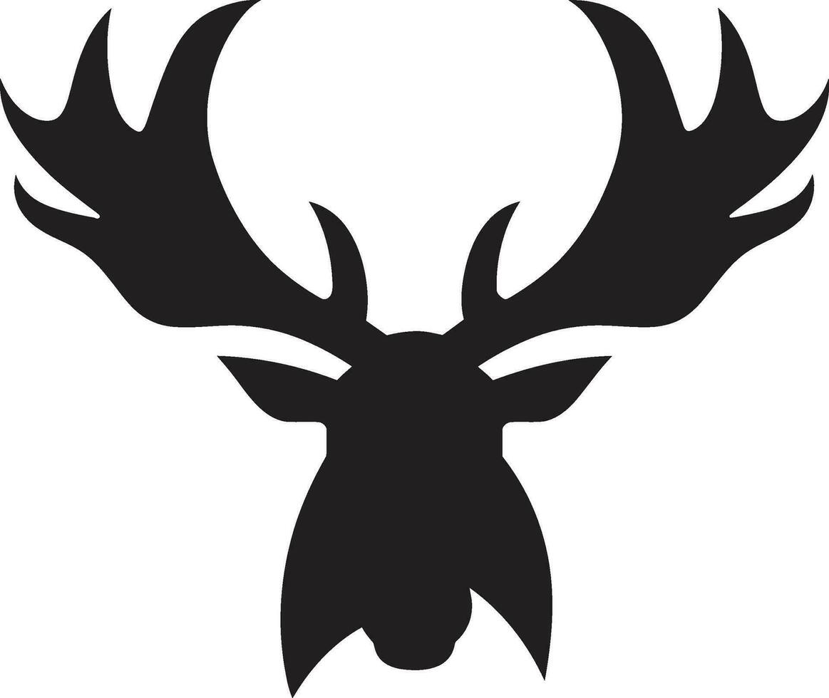 Sleek Moose Emblem with Bold Black Appeal Moose Majesty in Minimalistic Design vector