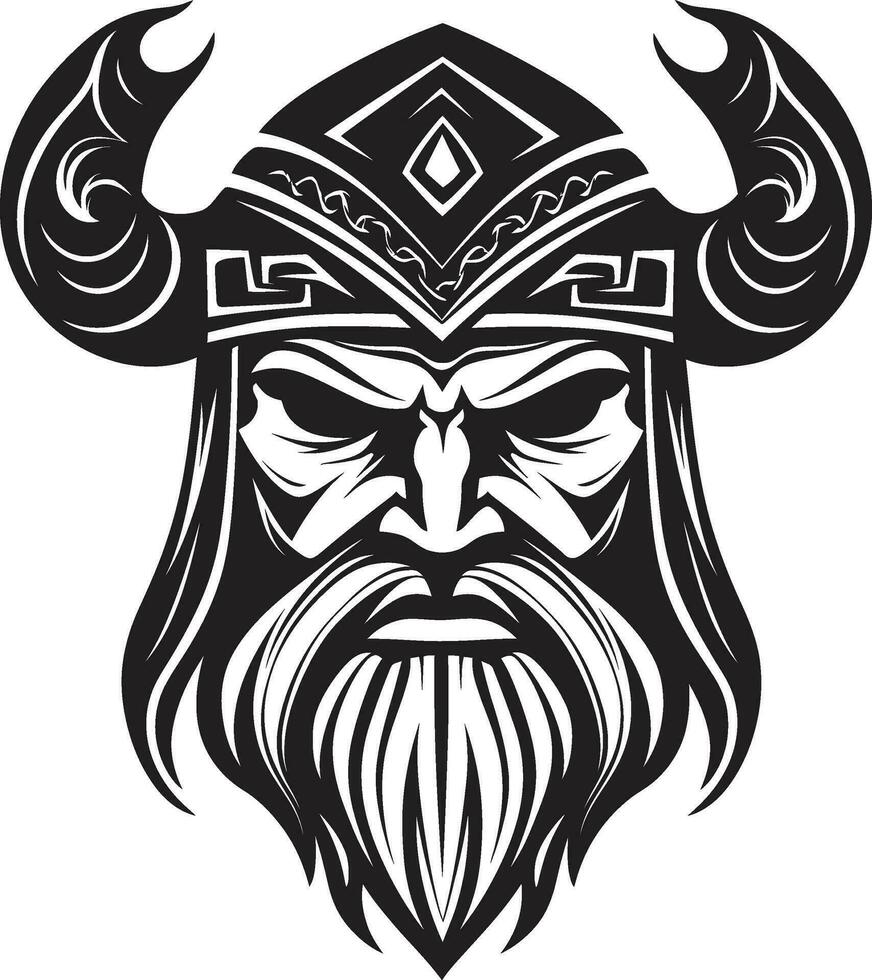 nórdico centinela un negro vector vikingo guardián ragnaroks legado un vikingo logo en vector