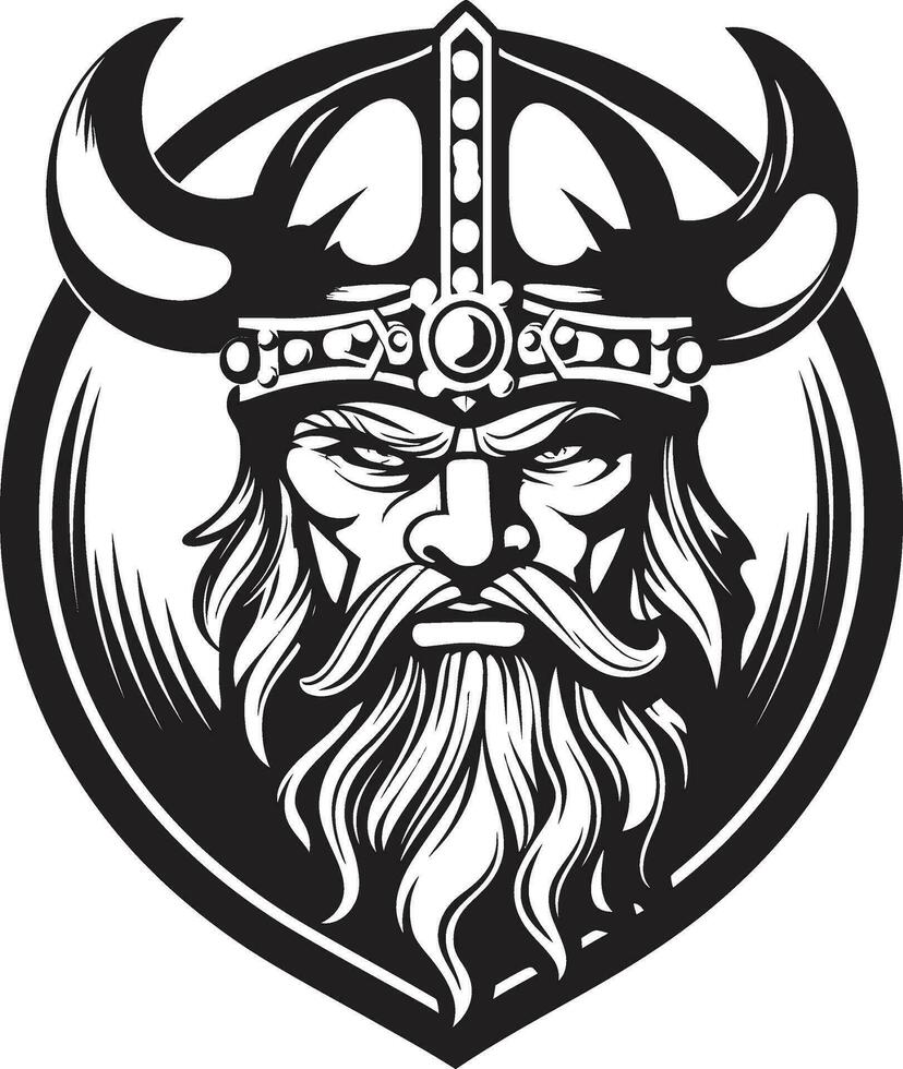 Odín avatar un poderoso vikingo mascota medianoche merodeador un cauteloso vikingo emblema vector