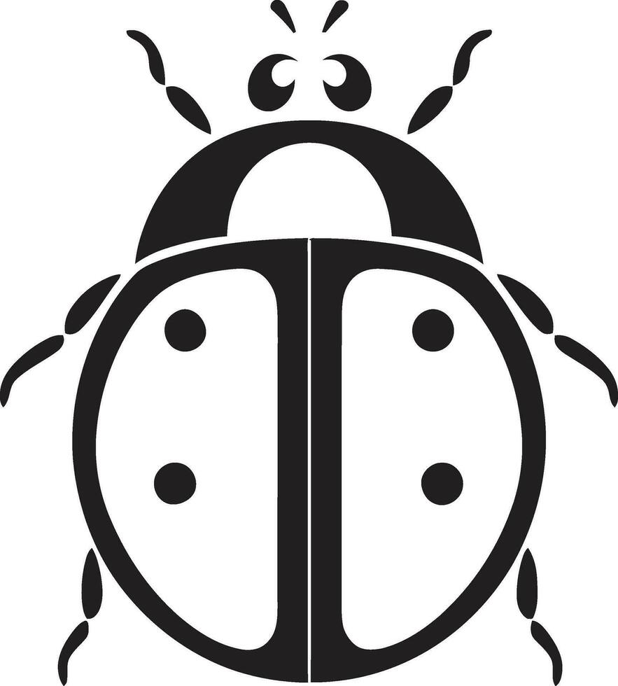 Simplicity Defined Monochrome Ladybug Crest Timeless Charm Sleek Ladybug Mark vector