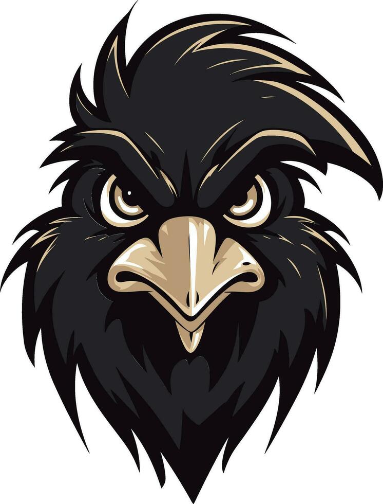 Sleek Black Chicken Mascot Logo Rooster Profile Vector Symbol