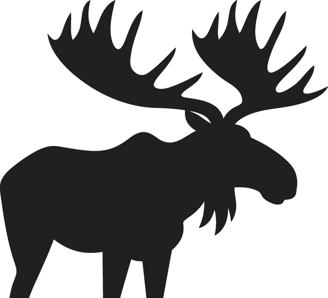 Moose Majesty with Contemporary Appeal Regal Moose in Bold Black Design vector