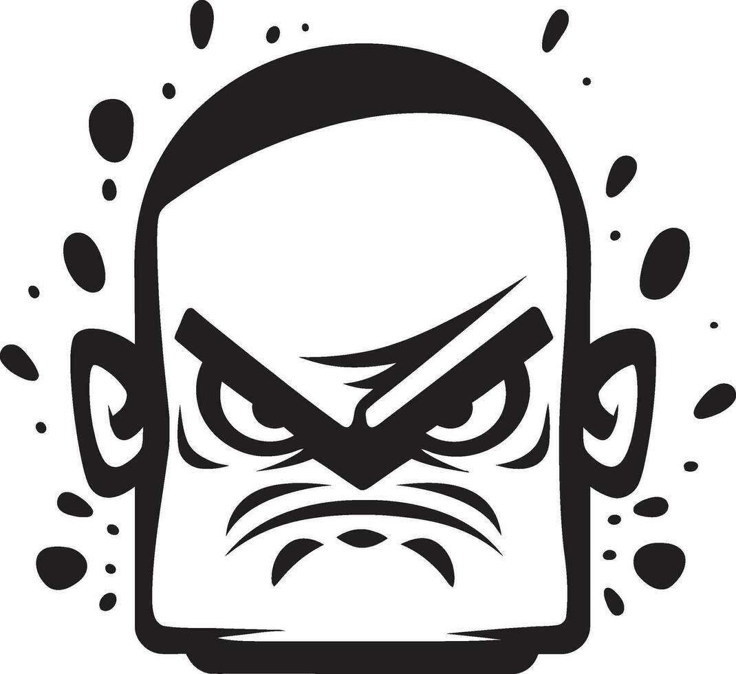 Angry Spray Can in Black Logo Brilliance Vector Fury Angry Spray Paint Mascot Icon