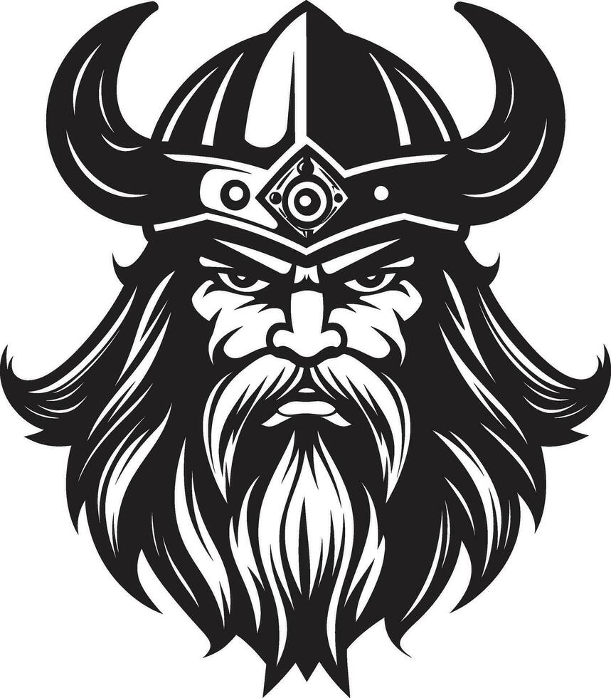 de ébano explorador un vikingo símbolo de aventuras nórdico Armada un marinero vikingo icono vector