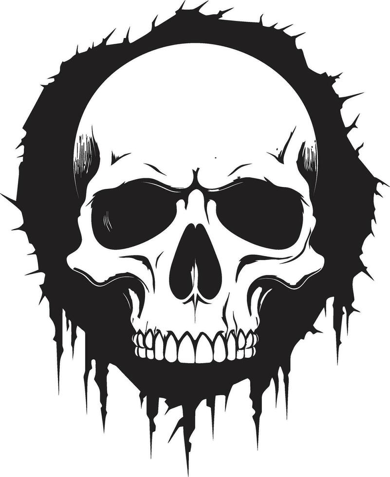 Eerie Resurgence The Mysterious Wall Skull Peek Behind the Wall The Intriguing Skull Emblem vector