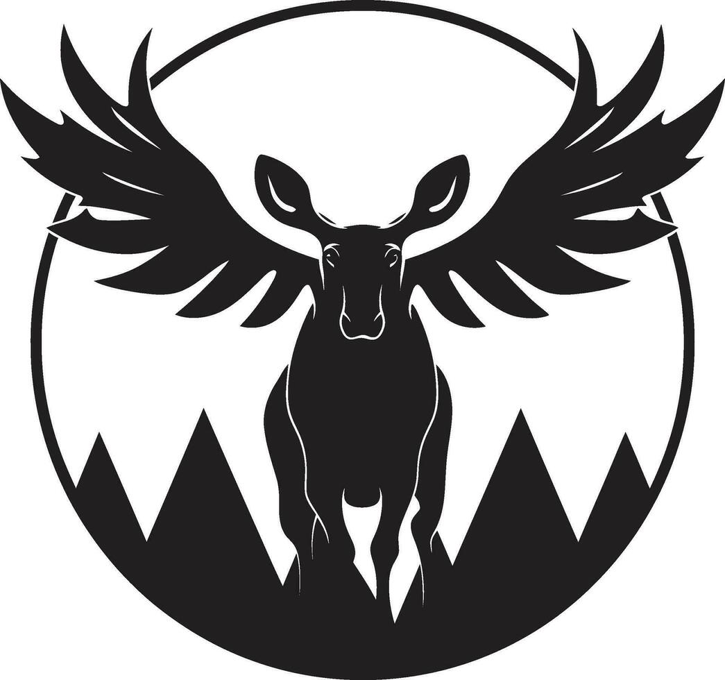 Contemporary Moose Logo with a Twist Stylized Black Moose Icon vector