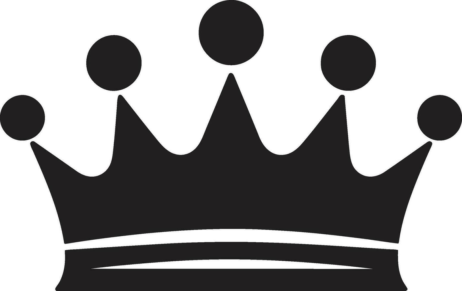 real grandeza negro corona icono en vector corona de distinción negro logo diseño