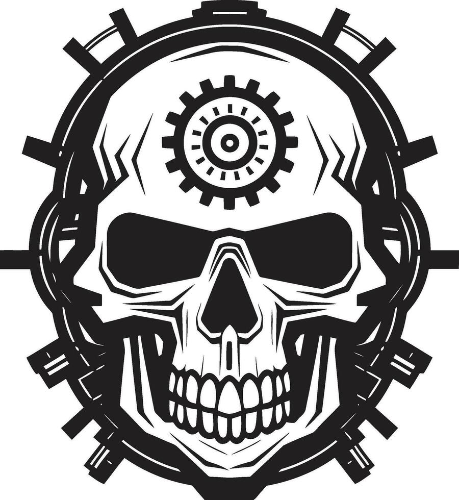 Vector Tech Artwork The Anatomy of Innovation Intricate Mechanical Skull Emblem A Technological Marvel