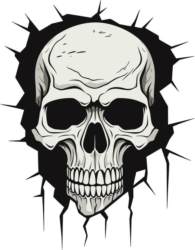 Mystical Wall Intrigue A Skulls Cryptic Appearance Gothic Resurgence The Hidden Gaze of the Vector Skull