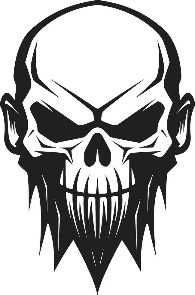 Ink Black Skull Profile Iconic Symbol Phantoms Grin Haunting Vector Head