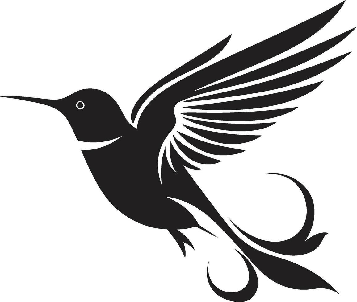 Abstract Black Hummingbird Symbol Hummingbird Profile in Vector Art