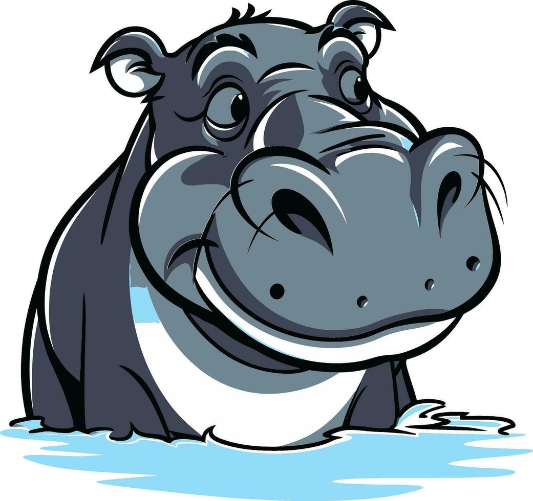 Graceful Hippo Silhouette Emblem Sleek Hippo Vector Symbol